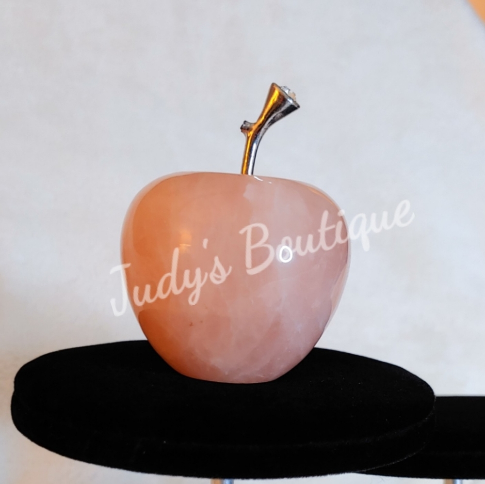 Natural Rose Quartz Apple